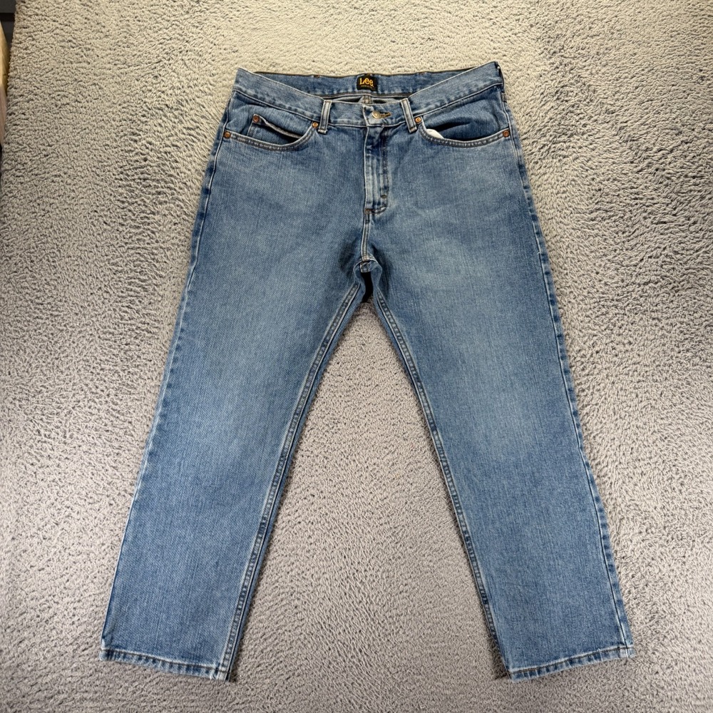 Lee jeans Men's 36x29 Blue Algodon Cotton Regular Fit Mid-Rise Straight Leg Fit